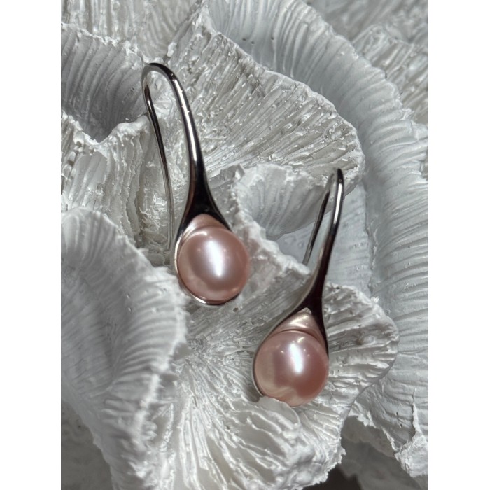 925 STERLING SILVER PEARL EARRINGS LENGTH 1.2 INCH