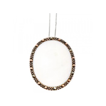 925 Sterling Silver Mother Of Pearl & Marcasites Chain With Pendant