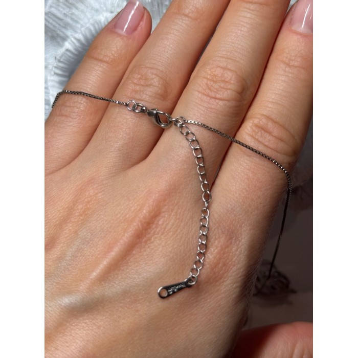 925 Sterling Silver White Sapphire Necklace Length 21/19 Inch