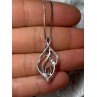 925 Sterling Silver White Sapphire Necklace Length 21/19 Inch