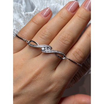 925 Sterling Silver CZ Bracelet Slider