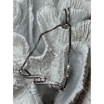 925 Sterling Silver CZ Bracelet Slider