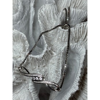 925 Sterling Silver CZ Bracelet Slider
