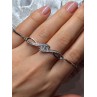 925 Sterling Silver CZ Bracelet Slider