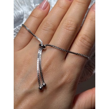 925 Sterling Silver CZ Bracelet Slider