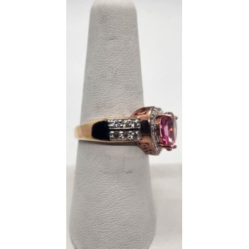 925 Sterling Silver Topaz Ring Size 8