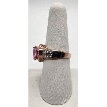 925 Sterling Silver Topaz Ring Size 8