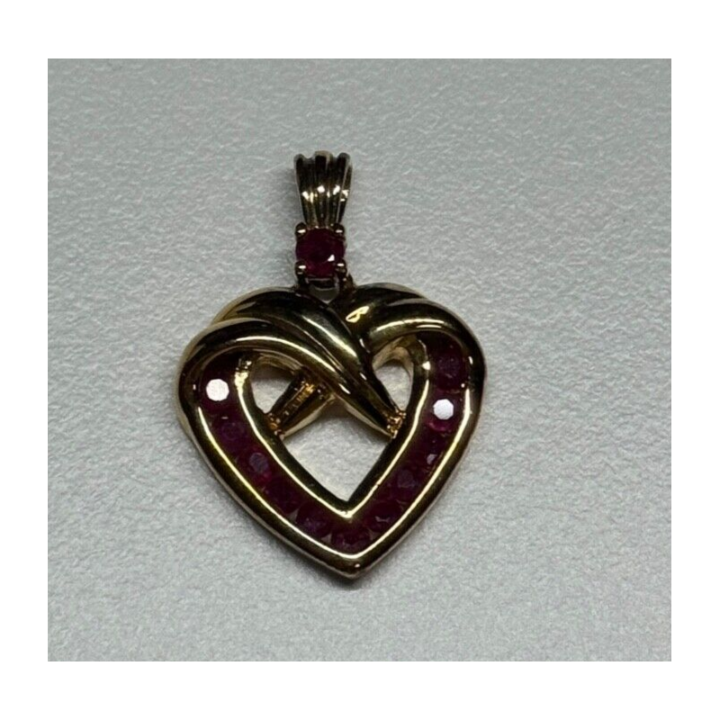 925 Sterling Silver Gold Plated Spinel Heart Pendant
