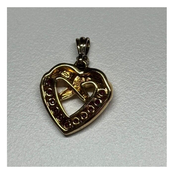 925 Sterling Silver Gold Plated Spinel Heart Pendant