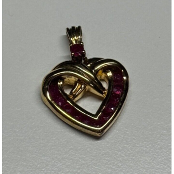 925 Sterling Silver Gold Plated Spinel Heart Pendant