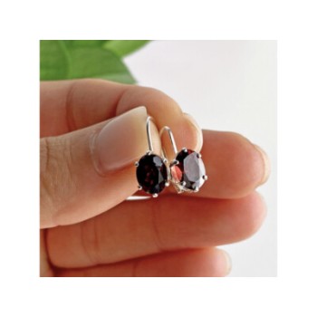 925 Sterling Silver Garnet Earrings