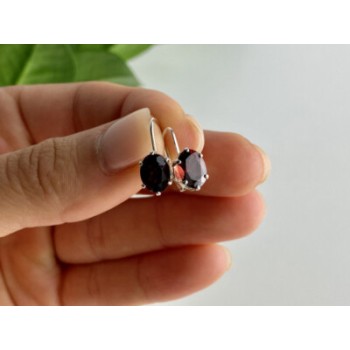 925 Sterling Silver Garnet Earrings