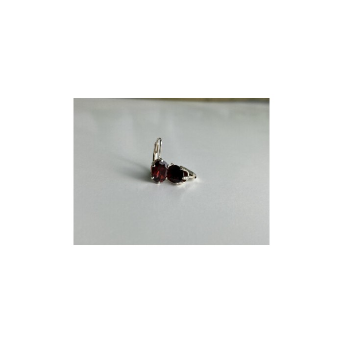 925 Sterling Silver Garnet Earrings