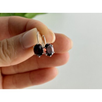 925 Sterling Silver Garnet Earrings