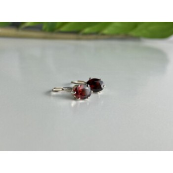 925 Sterling Silver Garnet Earrings