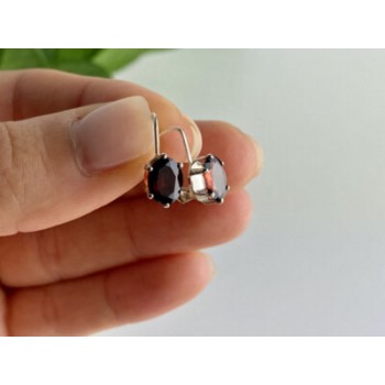 925 Sterling Silver Garnet Earrings