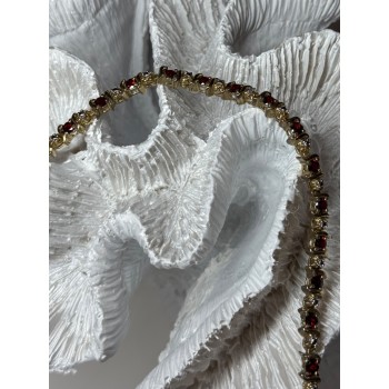 925 Sterling Silver Gold Plated Garnet Bracelet Length 7.5