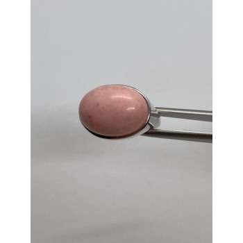 925 Sterling Silver & Pink Agate Ring Size 7.5
