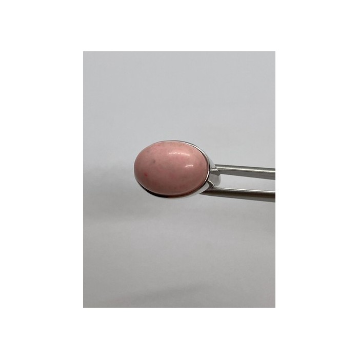 925 Sterling Silver & Pink Agate Ring Size 7.5