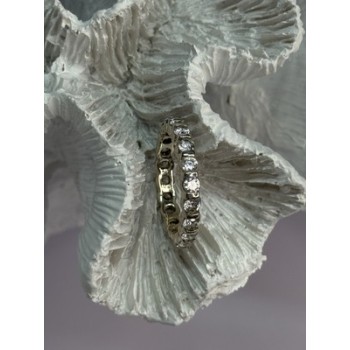 925 Sterling Silver CZ & Ruby Ring Size 7