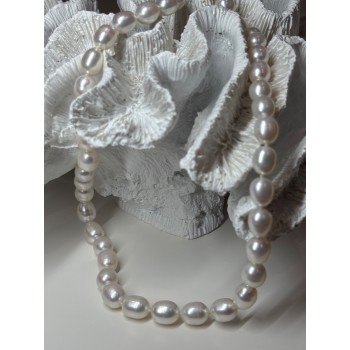 925 STERLING SILVER FRESHWATER PEARLS NECKLACE LENGTH 18 INCH