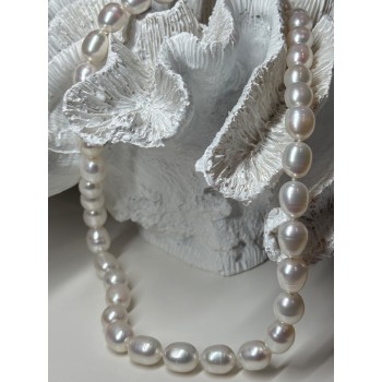 925 STERLING SILVER FRESHWATER PEARLS NECKLACE LENGTH 18 INCH