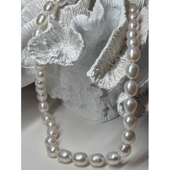 925 STERLING SILVER FRESHWATER PEARLS NECKLACE LENGTH 18 INCH