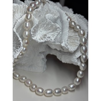 925 STERLING SILVER FRESHWATER PEARLS NECKLACE LENGTH 18 INCH