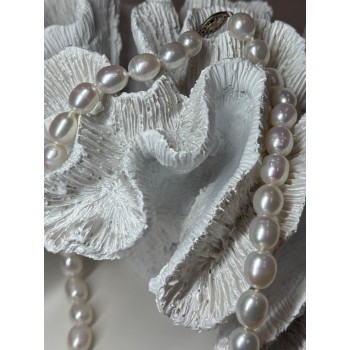 925 STERLING SILVER FRESHWATER PEARLS NECKLACE LENGTH 18 INCH