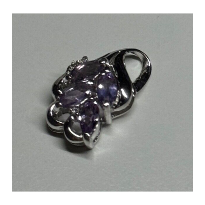 925 Sterling Silver Tanzanite & Diamond Pendant