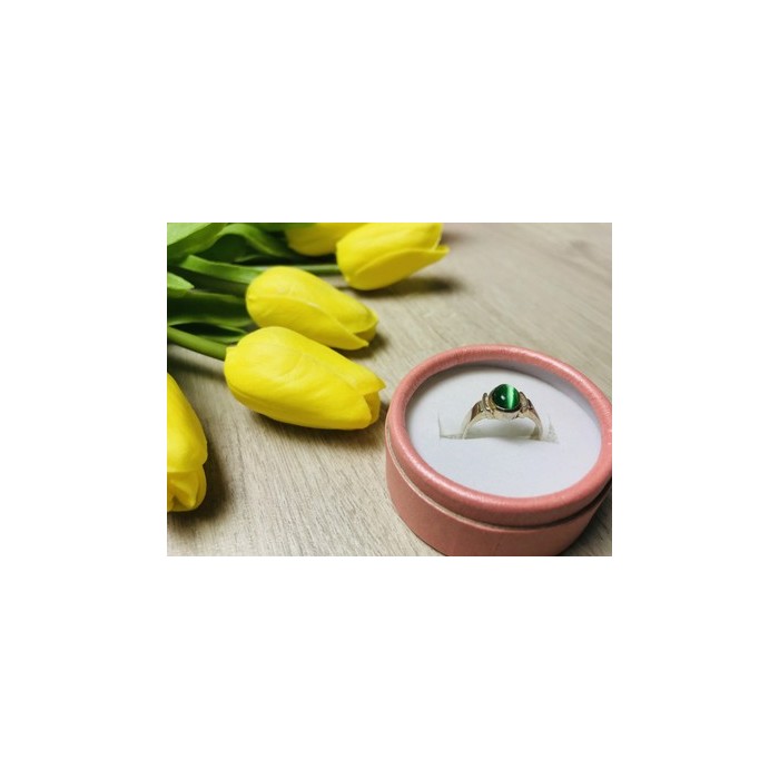 925 Sterling Silver Green Agate Ring Size 6.5