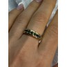 925 Sterling Silver Gold Plated Emerald Ring Size 8