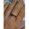 925 Sterling Silver Gold Plated Emerald Ring Size 8