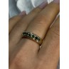 925 Sterling Silver Gold Plated Emerald Ring Size 8