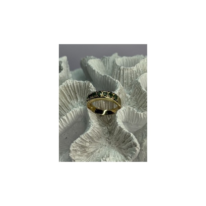 925 Sterling Silver Gold Plated Emerald Ring Size 8