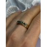 925 Sterling Silver Gold Plated Emerald Ring Size 8