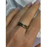 925 Sterling Silver Gold Plated Emerald Ring Size 8