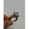 925 Sterling Silver Gold Plated CZ Ring Size 4.5