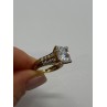 925 Sterling Silver Gold Plated CZ Ring Size 4.5