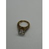 925 Sterling Silver Gold Plated CZ Ring Size 4.5