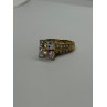925 Sterling Silver Gold Plated CZ Ring Size 4.5