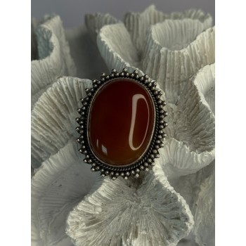 Vintage 925 Sterling Silver Carnelian Ring Size 6