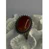Vintage 925 Sterling Silver Carnelian Ring Size 6