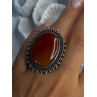 Vintage 925 Sterling Silver Carnelian Ring Size 6