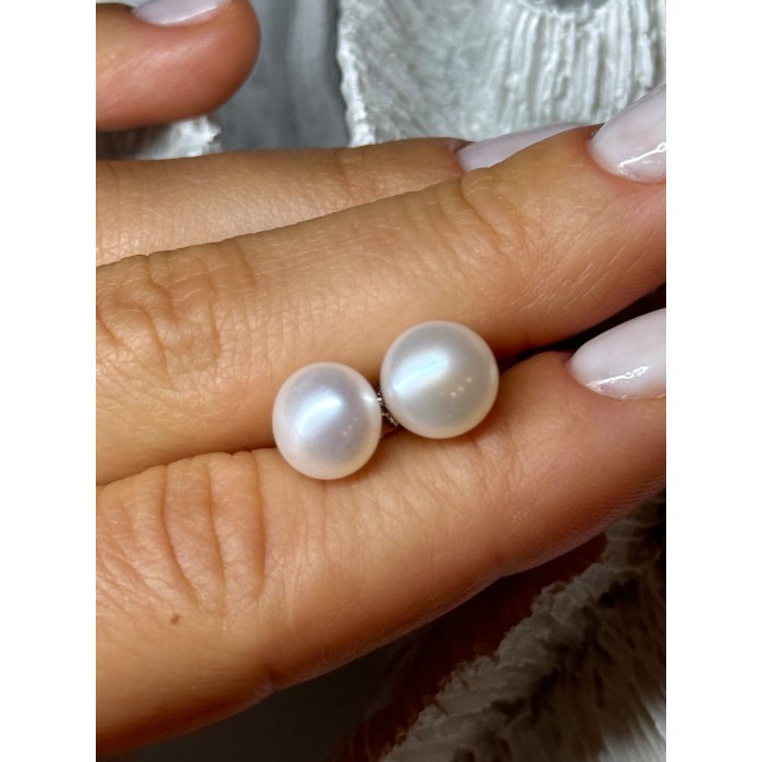 925 STERLING SILVER FRESH WATER PEARL EARRINGS LENGTH 0.35 Inch