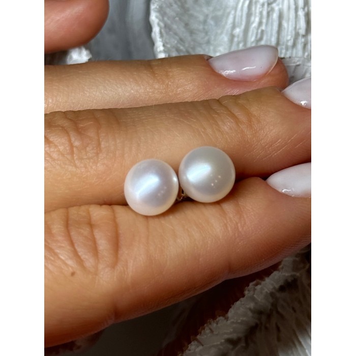 925 STERLING SILVER FRESH WATER PEARL EARRINGS LENGTH 0.35 Inch