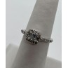 925 Sterling Silver Aquamarine & Goshenite Ring Size 5.5