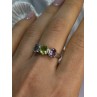 925 Sterling Silver Topaz Peridot Amethyst Ring Size 8.5