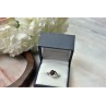 925 Sterling Silver Garnet & CZ Ring Size 6