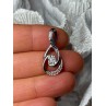 925 Sterling Silver White & Blue Topaz Pendant Length 1.1 Inch